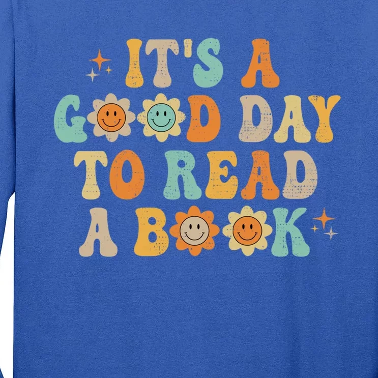 Groovy It's Good Day To Read Book Library Reading Lover Gift Tall Long Sleeve T-Shirt