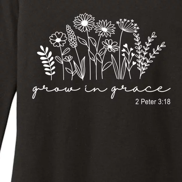 Grow In Grace 2 Peter 3:18 Floral Womens CVC Long Sleeve Shirt