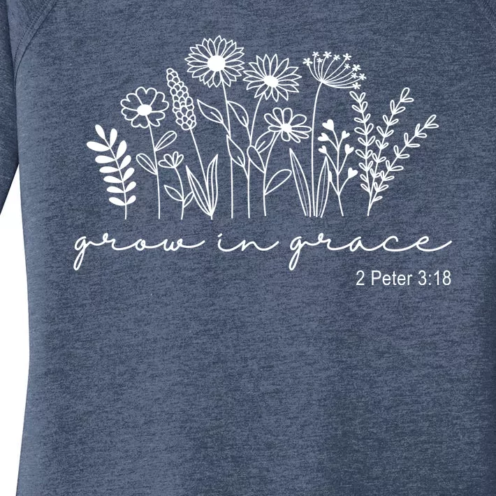 Grow In Grace 2 Peter 3:18 Floral Women's Perfect Tri Tunic Long Sleeve Shirt