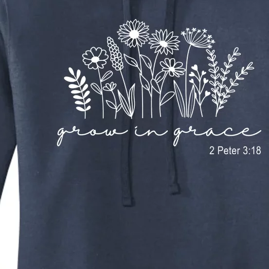 Grow In Grace 2 Peter 3:18 Floral Women's Pullover Hoodie