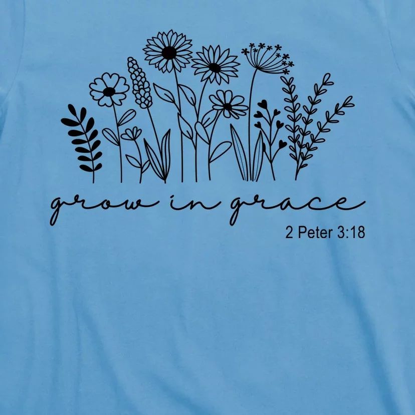 Grow In Grace 2 Peter 3:18 Floral T-Shirt