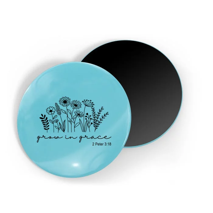 Grow In Grace 2 Peter 3:18 Floral Magnet