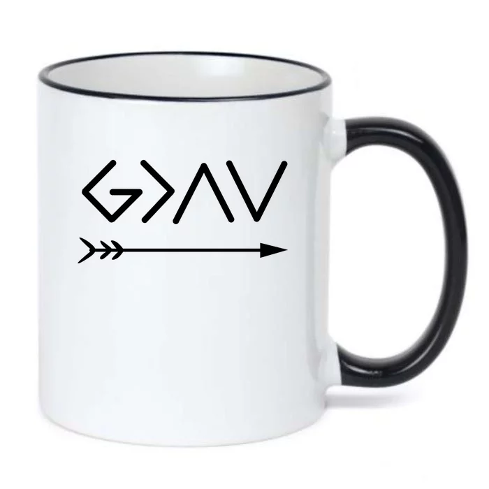 God Is Greater Than The Highs And The Lows Black Color Changing Mug