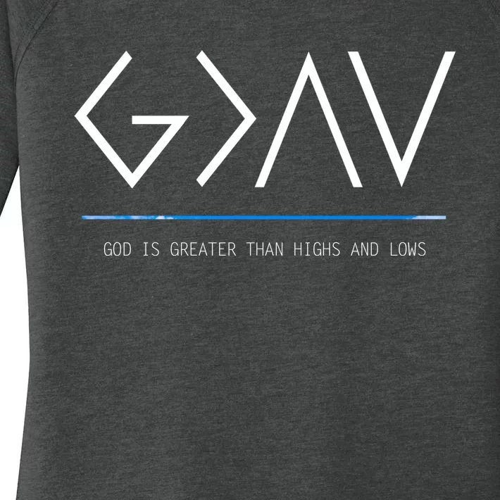 God Is Greater Than The Highs And Lows Women's Perfect Tri Tunic Long Sleeve Shirt