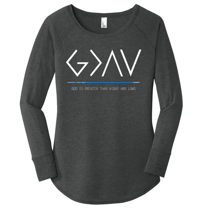 God Is Greater Than The Highs And Lows Women's Perfect Tri Tunic Long Sleeve Shirt