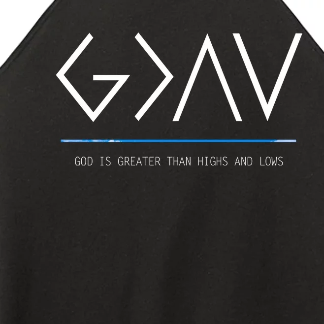 God Is Greater Than The Highs And Lows Women’s Perfect Tri Rocker Tank