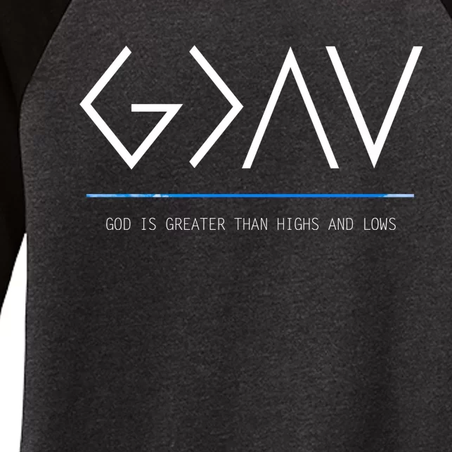 God Is Greater Than The Highs And Lows Women's Tri-Blend 3/4-Sleeve Raglan Shirt