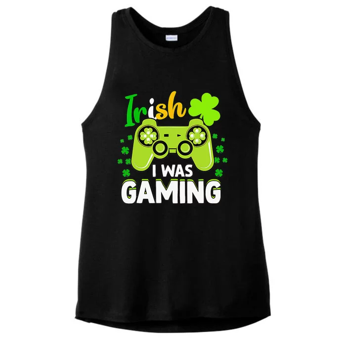 Gamer Irish Games Funny Saint Patrick Day Gamer Ladies Tri-Blend Wicking Tank