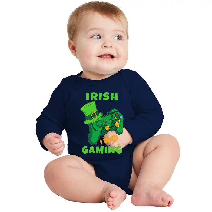 Gamer Irish Games Funny Saint Patrick Day Gamer Baby Long Sleeve Bodysuit