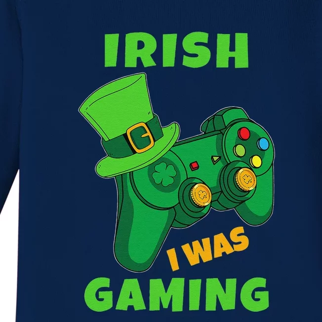 Gamer Irish Games Funny Saint Patrick Day Gamer Baby Long Sleeve Bodysuit