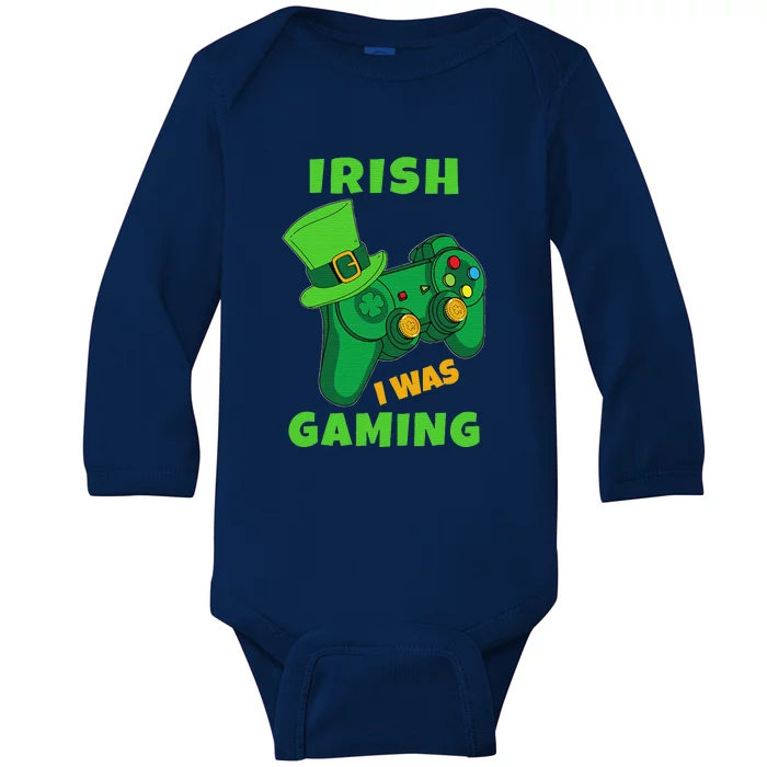 Gamer Irish Games Funny Saint Patrick Day Gamer Baby Long Sleeve Bodysuit