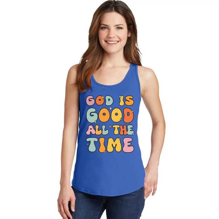 God Is Good All The Time Christian Jesus Girl Ladies Essential Tank