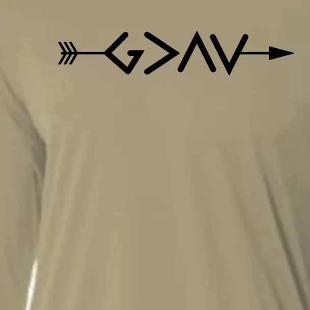 God Is Greater Than The Highs And Lows Arrow Christian Design Cooling Performance Long Sleeve Crew