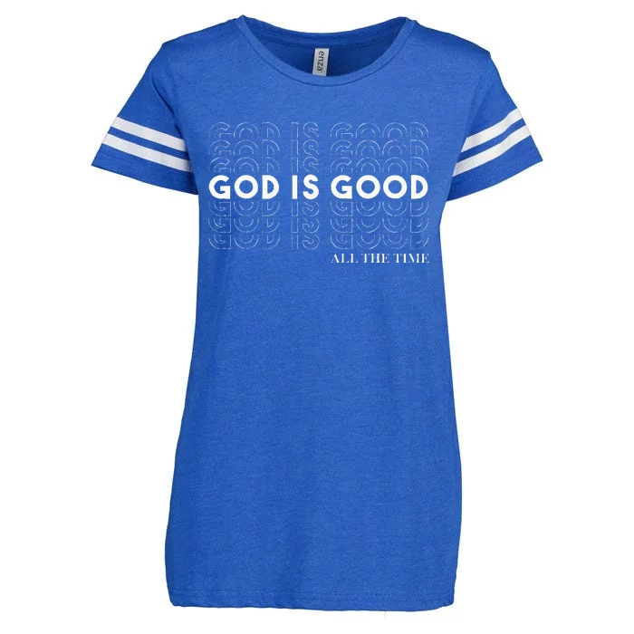 God Is Good Christian Worship PreacherS Classic Fit Crew Neck Short Sleeve Enza Ladies Jersey Football T-Shirt