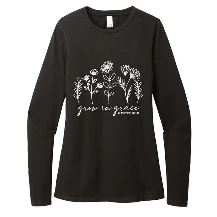 Grow In Grace Faith Christian Jesus Womens CVC Long Sleeve Shirt