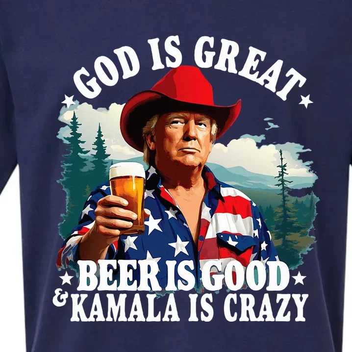 God Is Great Beer Is Good And Kamala Are Crazy Sueded Cloud Jersey T-Shirt