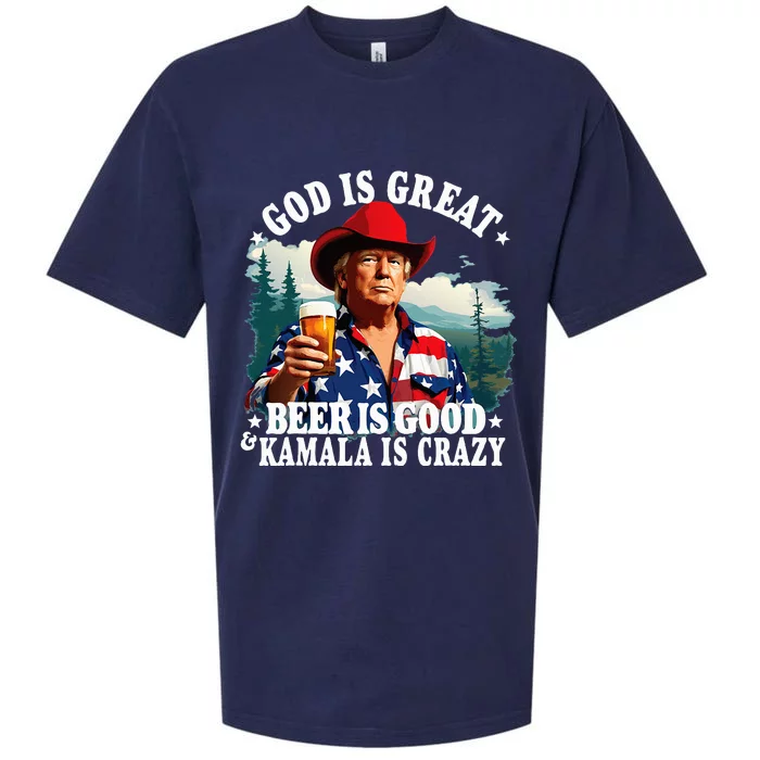 God Is Great Beer Is Good And Kamala Are Crazy Sueded Cloud Jersey T-Shirt