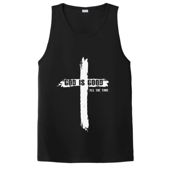 God Is Good Cross Funny Christian Performance Tank