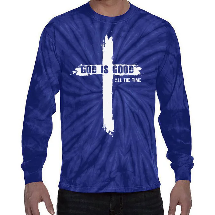 God Is Good Cross Funny Christian Tie-Dye Long Sleeve Shirt