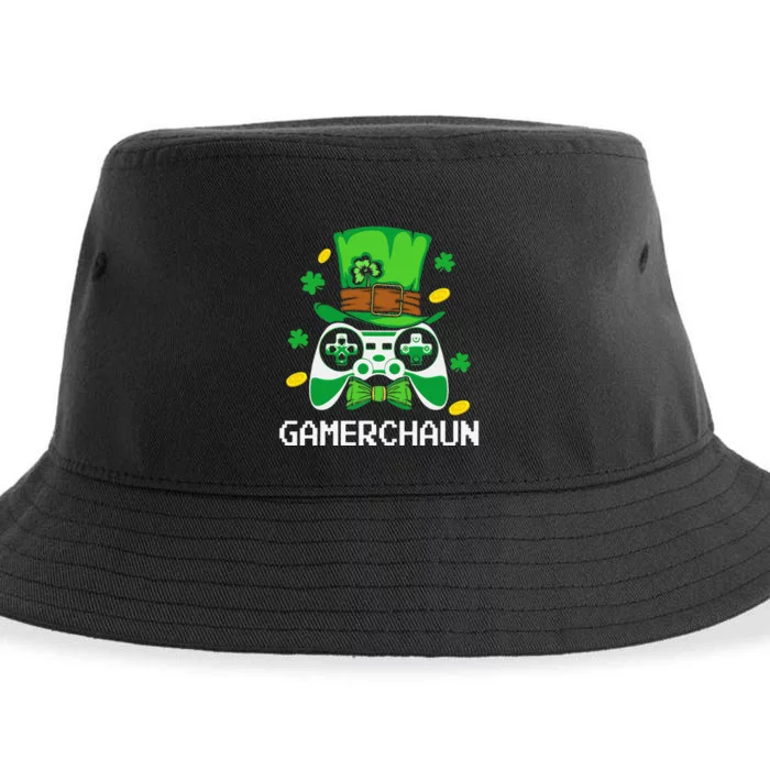 Gamer Irish Games Funny Saint Patrick Day Gamer Cute Sustainable Bucket Hat