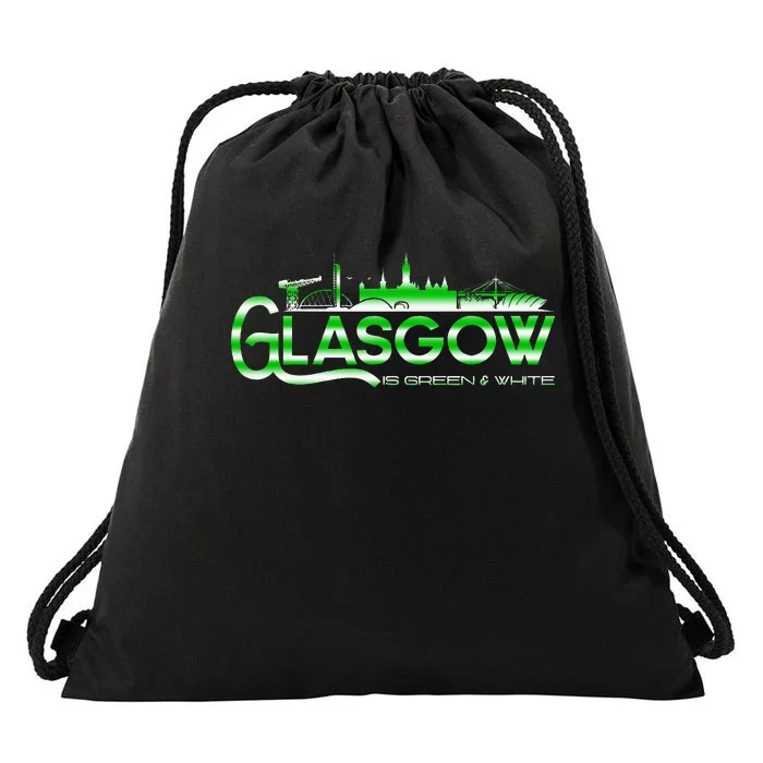 Glasgow Is Green And White Drawstring Bag