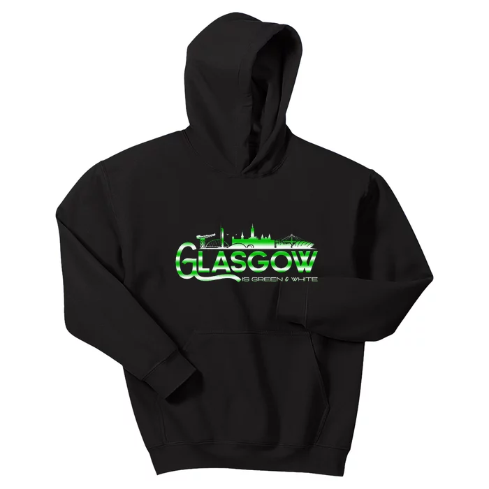 Glasgow Is Green And White Kids Hoodie