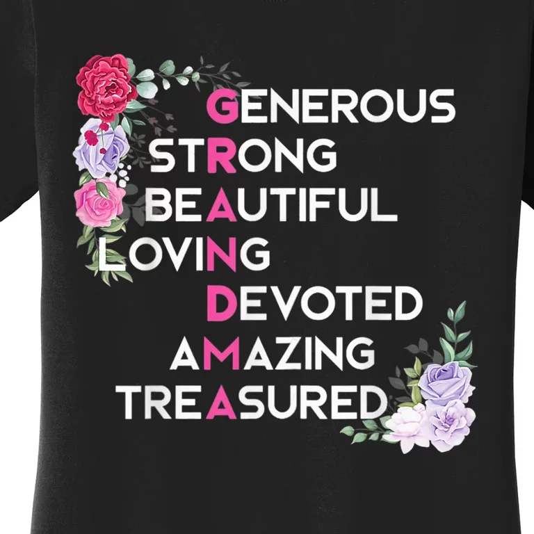 Grandma Is Generous Strong Beautiful Mothers Day Grandmother Women's T-Shirt