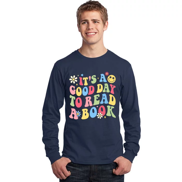 Groovy It's Good Day To Read Book Library Reading Lover Tall Long Sleeve T-Shirt