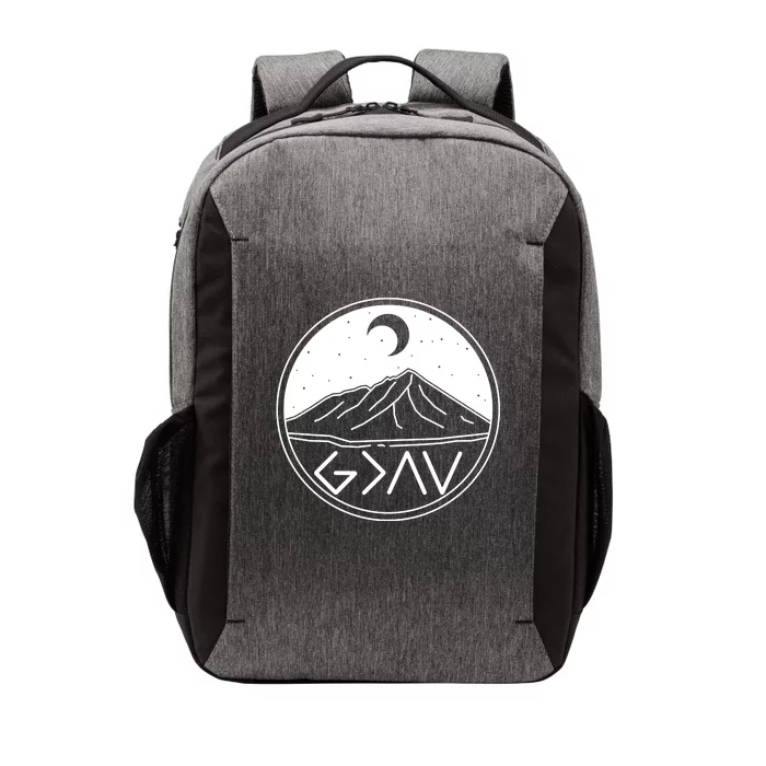 God Is Greater Than High And Lows Mountain Camping Vector Backpack