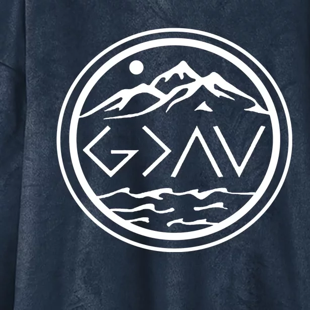 God Is Greater Than The High And Lows Graphic Inspirational Christian Mountain Hooded Wearable Blanket