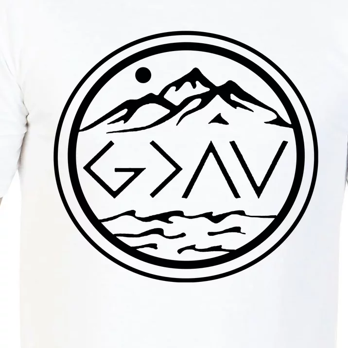 God Is Greater Than The High And Lows Graphic Inspirational Christian Mountain Comfort Colors T-Shirt