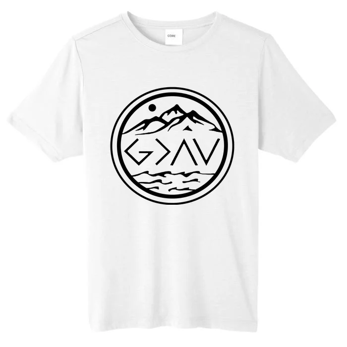 God Is Greater Than The High And Lows Graphic Inspirational Christian Mountain ChromaSoft Performance T-Shirt