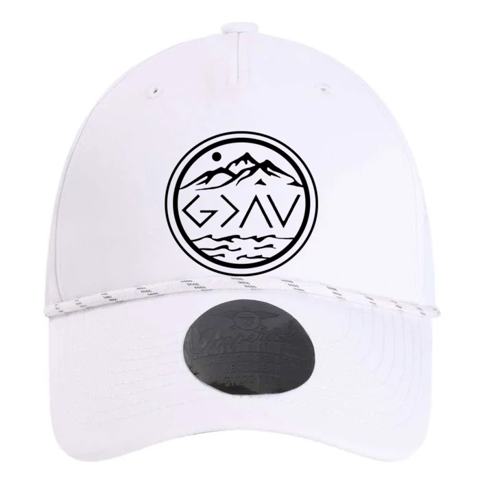 God Is Greater Than The High And Lows Graphic Inspirational Christian Mountain Performance The Dyno Cap