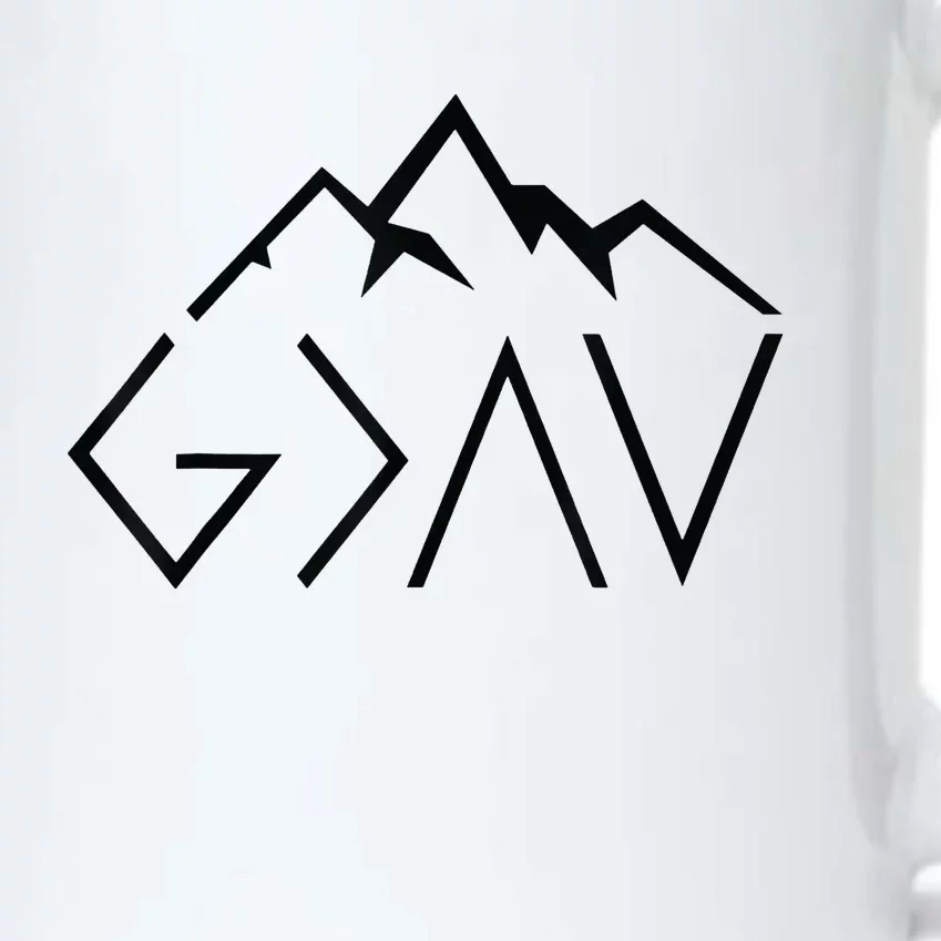 God Is Greater Than The Highs And Lows Minimalist Mountains Black Color Changing Mug