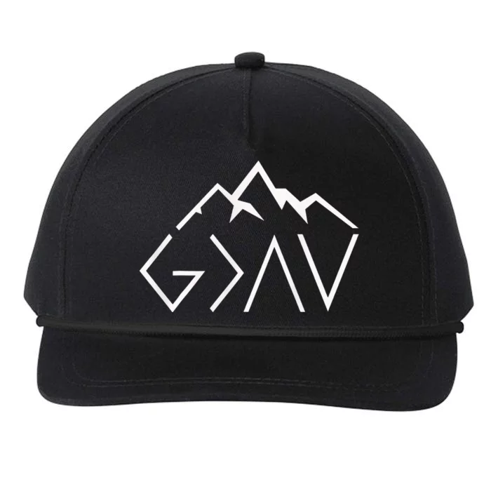 God Is Greater Than The Highs And Lows Minimalist Mountains Snapback Five-Panel Rope Hat