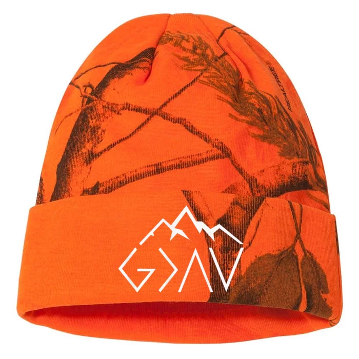 God Is Greater Than The Highs And Lows Minimalist Mountains Kati - 12in Camo Beanie