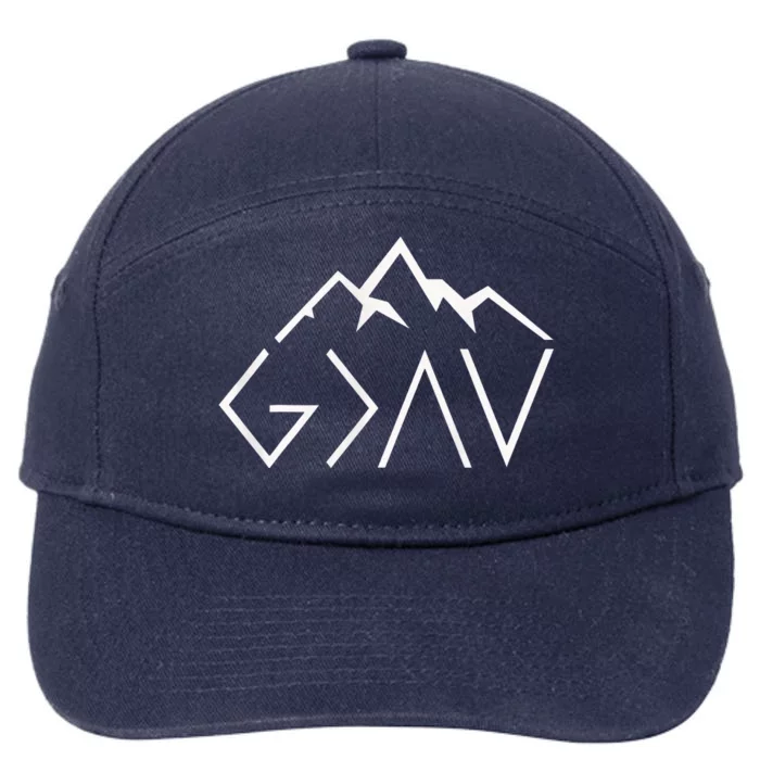 God Is Greater Than The Highs And Lows Minimalist Mountains 7-Panel Snapback Hat