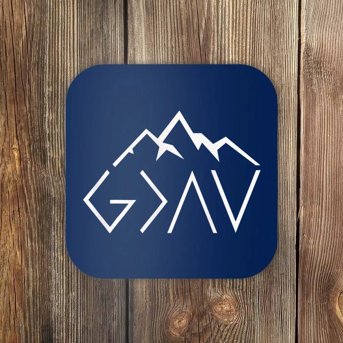 God Is Greater Than The Highs And Lows Minimalist Mountains Coaster