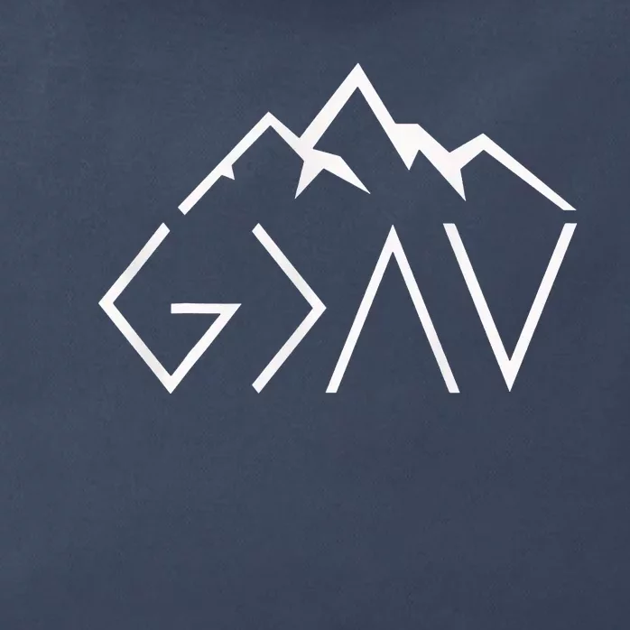 God Is Greater Than The Highs And Lows Minimalist Mountains Zip Tote Bag