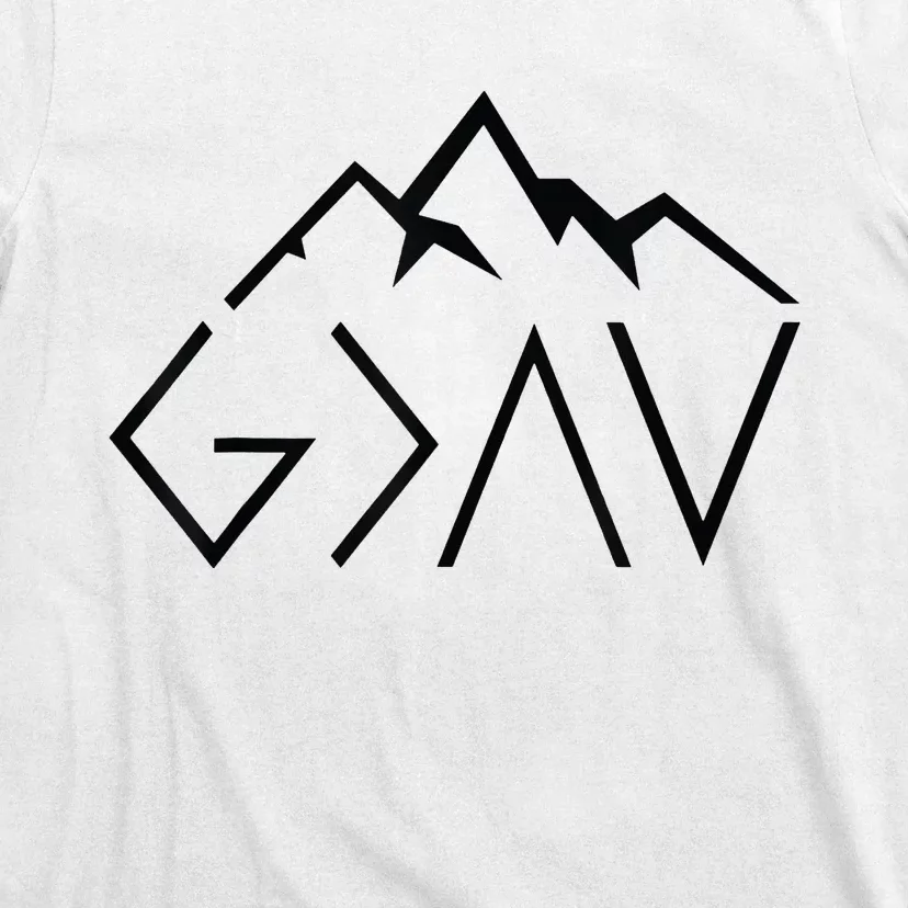 God Is Greater Than The Highs And Lows Minimalist Mountains T-Shirt