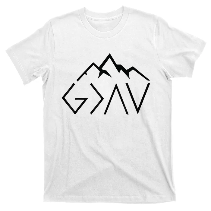 God Is Greater Than The Highs And Lows Minimalist Mountains T-Shirt