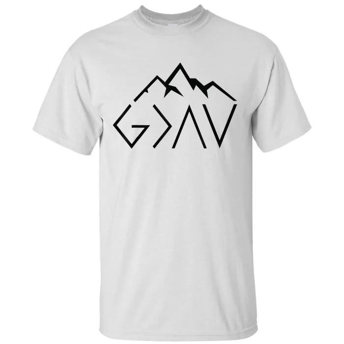 God Is Greater Than The Highs And Lows Minimalist Mountains Tall T-Shirt