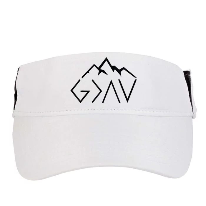 God Is Greater Than The Highs And Lows Minimalist Mountains Adult Drive Performance Visor