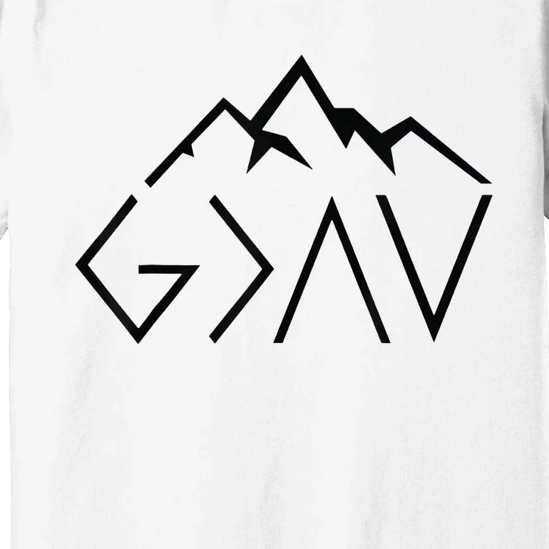 God Is Greater Than The Highs And Lows Minimalist Mountains Premium T-Shirt