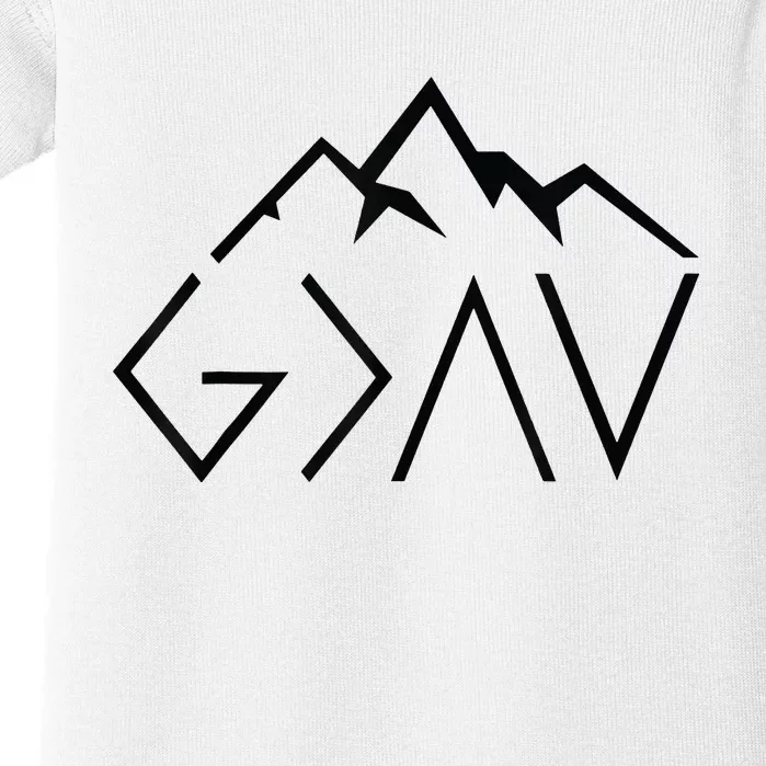 God Is Greater Than The Highs And Lows Minimalist Mountains Baby Bodysuit