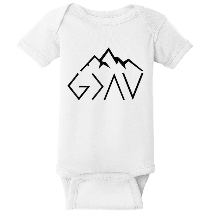 God Is Greater Than The Highs And Lows Minimalist Mountains Baby Bodysuit