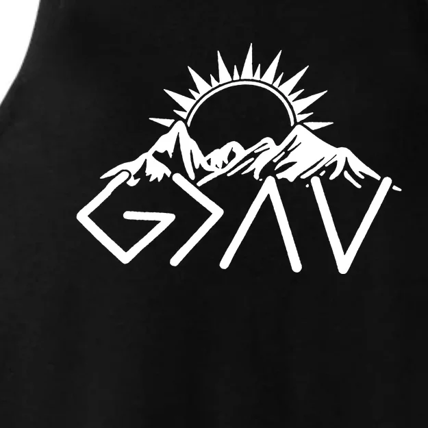 God Is Greater Than High And Lows Shirt Give God Country Music Cowboy Camp Ladies Tri-Blend Wicking Tank