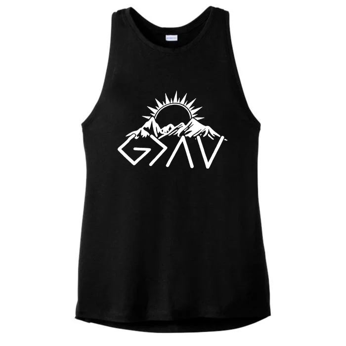 God Is Greater Than High And Lows Shirt Give God Country Music Cowboy Camp Ladies Tri-Blend Wicking Tank