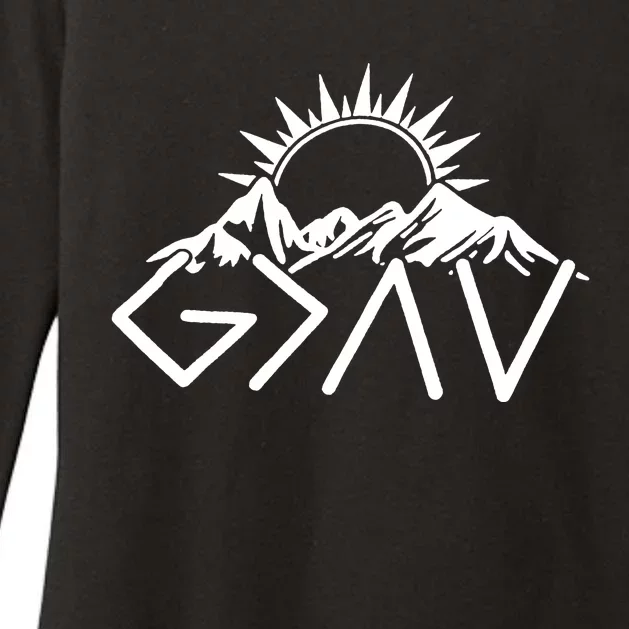 God Is Greater Than High And Lows Shirt Give God Country Music Cowboy Camp Womens CVC Long Sleeve Shirt