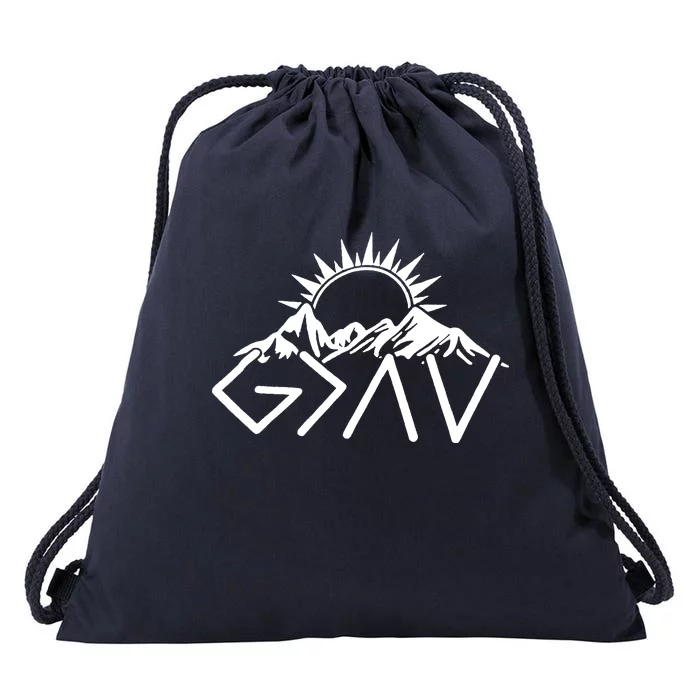 God Is Greater Than High And Lows Shirt Give God Country Music Cowboy Camp Drawstring Bag